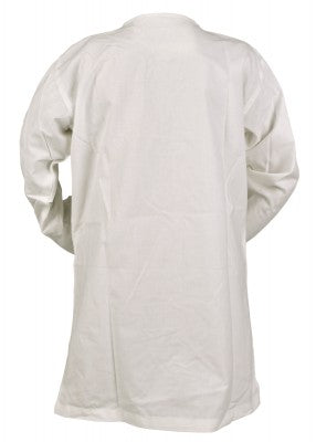 Tunique Arn pour enfant en coton blanc, présentée de dos sur fond clair pour reconstitution, GN ou LARP enfant