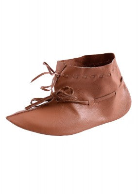 Chaussure viking Haithabu marron vue de profil, en cuir avec laçage latéral sur fond uni