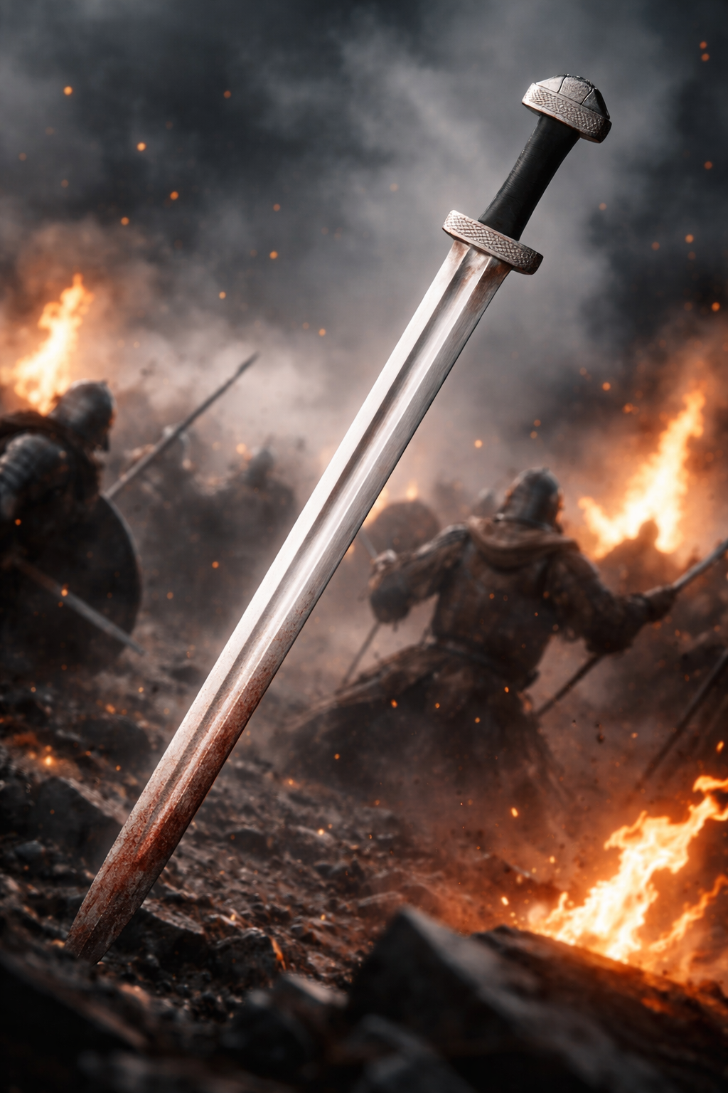 Épée viking à garde courte moletée, IXe siècle, SK-A en scène de bataille – réplique de reconstitution pour combat scénique