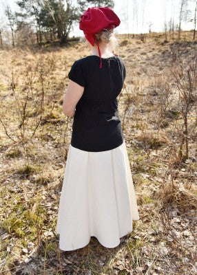 Dos de la jupe unie naturelle en coton, avec tombé ample pour reconstitution, GN ou LARP